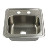 15-in x 15-in x 6-in 20 Gauge Single Bowl, Stainless Steel Kitchen/Bar Sink, Drop-in Installation, with 1 Faucet Hole