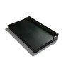 Preston flip-up fold-down ADA compliant padded shower seat in black and matte black, 34 in. W x 15 in. D, by Transolid, PPS1534UP-09MB