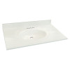 Samson 31-in x 22-in Cultured Marble Single Bowl Vanity Top, White on White (6-Pack)