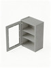 12 in. x 30 in. Ready to Assemble Wall Cabinet with Single Remington Frame Clear Glass Door, Light Grey
