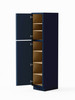 18-in x 24-in x 90-in Ready To Assemble Slim Shaker Two Door Tall Utility Cabinet, Navy Blue