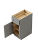 12-in x 24-in x 35-in Ready To Assemble Shaker Single Door Single Drawer Base Cabinet, Light Grey
