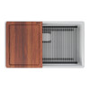Peak 32.0-In. X 18.8-In. Fragranite Undermount Single Bowl Workcenter Kitchen Sink in Polar White