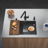 Peak 32.0-In. X 18.8-In. Fragranite Undermount Single Bowl Workcenter Kitchen Sink in Matte Black