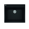 Maris Dual Mount 25-In X 22-In Fragranite Dual Mount Single Bowl Laundry Sink in Onyx