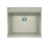 Maris Dual Mount 25-In X 22-In Fragranite Dual Mount Single Bowl Laundry Sink in Champagne