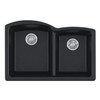 Ellipse 33.0-In. X 21.7-In. Matte Black Fragranite Undermount Double Bowl Kitchen Sink in Matte Black