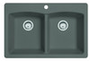 Ellipse 33.0-In. X 22.0-In. Fragranite Dual Mount Double Bowl Kitchen Sink in Stone Grey