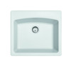 Ellipse 25.0-In. X 22.0-In. Polar White Fragranite Dual Mount Single Bowl Kitchen Sink in Polar White