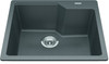 Granite Series 22.06-In Lr X 19.69-In Fb Drop In Single Bowl Granite Kitchen Sink in Stone Grey