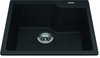 Granite Series 22.06-In Lr X 19.69-In Fb X 9.06-In Dp Drop In Single Bowl Granite Kitchen Sink in Onyx