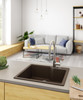 Granite Series 22.06-In Lr X 19.69-In Fb X 9.06-In Dp Drop In Single Bowl Granite Kitchen Sink in Mocha