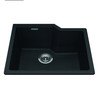 Granite Series 22.06-In Lr X 19.69-In Fb Undermount Single Bowl Granite Kitchen Sink in Onyx