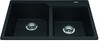 Granite Series 30.69-In Lr X 19.69-In Fb X 8.63-In Dp Drop In Double Bowl Granite Kitchen Sink in Onyx