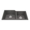 Granite Series 33.88-In Lr X 19.69-In Fb Undermount Double Bowl Granite Kitchen Sink in Slate Grey