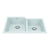 Granite Series 33.88-In Lr X 19.69-In Fb Undermount Double Bowl Granite Kitchen Sink in Polar White