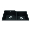 Granite Series 33.88-In Lr X 19.69-In Fb Undermount Double Bowl Granite Kitchen Sink in Matte Black