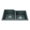 Granite Series 30.69-In Lr X 19.69-In Fb Undermount Double Bowl Granite Kitchen Sink in Stone Grey