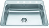 Creemore 25-In Lr X 22-In Fb X 6-In Dp Drop In Single Bowl 4-Hole Stainless Steel Sink in Commercial Satin Finish