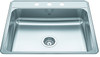 Creemore 25-In Lr X 22-In Fb X 6-In Dp Drop In Single Bowl 3-Hole Stainless Steel Sink in Commercial Satin Finish
