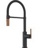 Franke Maris Stripes 19-Inch Single Handle Pull-Down Spray Faucet In Matte Black With Copper Accents