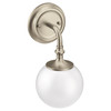 Colinet Brushed nickel one globe bath light