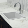 22-1/2in x 20in x 8-1/2in silQ Granite Kitchen Sink with Single Bowl, Drop-in Installation, with 1 Pre-Drilled Faucet Hole, in White