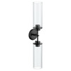 Greenfield Matte black two globe bath light