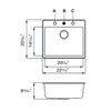 22-1/2in x 20in  x 8-1/2in silQ Granite Kitchen Sink with Single Bowl, Drop-in Installation, with 1 Pre-Drilled Faucet Hole, in Café Latte
