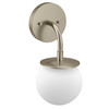 Cia Brushed nickel one globe bath light