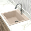 22-1/2in x 20in  x 8-1/2in silQ Granite Kitchen Sink with Single Bowl, Drop-in Installation, with 3 CAB Faucet Holes, In Café Latte