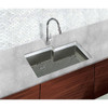34.5-in x 20.5-in x 11-in 14 Gauge Offset Super Single Bowl, Undermount Stainless Steel Kitchen Sink with SinkPocket™