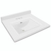 49-in X 22-in Cultured Marble Vanity Top with integral single bowl for 4" Centerset Faucet, In Solid White