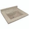 49-in X 22-in Cultured Marble Vanity Top with integral single bowl for 4" Centerset Faucet, In Latte