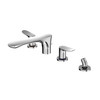 Toto(R) Go Two-Handle Deck-Mount Roman Tub Filler Trim With Handshower, Polished Chrome