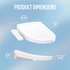 Toto(R) Washlet(R) S2 Electronic Bidet Toilet Seat With Instantaneous Water Heating, Premist And Ewater+ Wand Cleaning, Elongated, Cotton White