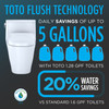 Toto(R) Drake(R) Transitional Washlet(R)+ Two-Piece Elongated 1.28 Gpf Universal Height Tornado Flush(R) Toilet With S2 Bidet Seat, Cotton White
