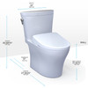 Toto(R) Washlet(R)+ Aquia Iv(R) Arc Two-Piece Elongated Dual Flush 1.28 And 0.9 Gpf Toilet With S2 Bidet Seat, Cotton White