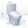 Toto(R) Washlet+(R) Aquia Iv Two-Piece Elongated Dual Flush 1.28 And 0.9 Gpf Toilet And Washlet S2 Bidet Seat, Cotton White