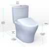 Toto(R) Washlet(R)+ Aquia(R) Iv Two-Piece Elongated Universal Height Dual Flush 1.28 And 0.9 Gpf Toilet And Washlet S2 Bidet Seat, Cotton White