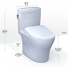 Toto(R) Washlet(R)+ Aquia Iv(R) Cube Two-Piece Elongated Dual Flush 1.28 And 0.9 Gpf Toilet With S2 Bidet Seat, Cotton White