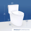 Toto(R) Aurora(Tm) 1G(R) One-Piece Elongated 1.0 Gpf Washlet(R)+ And Auto Flush Ready Universal Height Toilet With Right-Hand Trip Lever, Cefiontect(R) And Ss124 Softclose(R) Seat, Cotton White