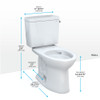 Toto(R) Drake(R) Two-Piece Elongated 1.28 Gpf Tornado Flush(R) Toilet With Cefiontect(R) And Right-Hand Trip Lever, Cotton White