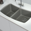 Equal Double Bowl Undermount Installation, In Grey