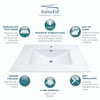 25-in x 22-in Vitreous China Vanity Top with Integrated Sink and 4cc Faucet Holes in White