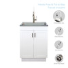 24-in White Laundry Cabinet with Stainless Steel Sink and Stainless Steel High Arc Faucet