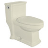 1-Piece Elongated Vitreous China 1.28 gpf Toilet with toilet seat, Biscuit