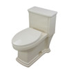 1-Piece Elongated Vitreous China 1.28 gpf Toilet with toilet seat, Biscuit