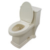 1-Piece Elongated Vitreous China 1.28 gpf Toilet with toilet seat, Biscuit