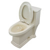 1-Piece Elongated Vitreous China 1.28 gpf Toilet with toilet seat, Biscuit